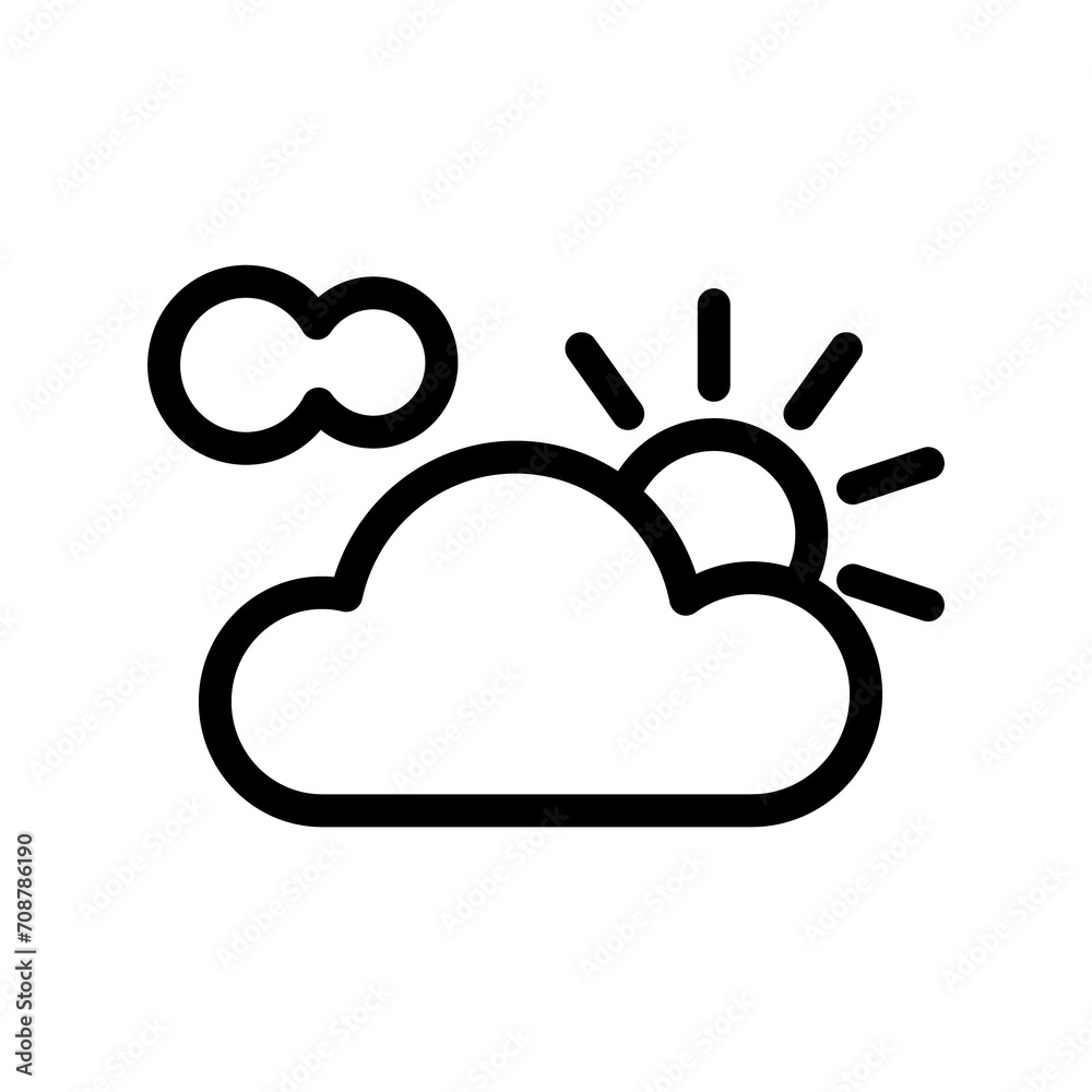 Obraz premium Partly Cloudy icon PNG