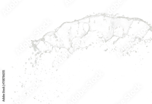 Shape form throw of Water splashes into drop water attack fluttering in air and stop motion freeze shot. Splash Water for explosion texture graphic resource elements, black background isolated
