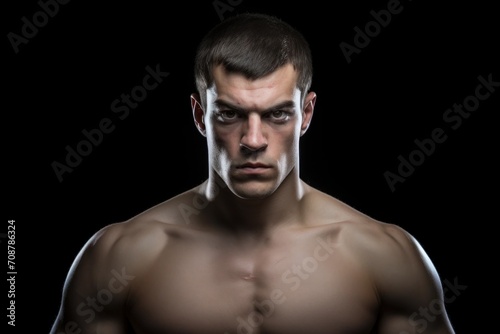 Caucasian man fighter portrait