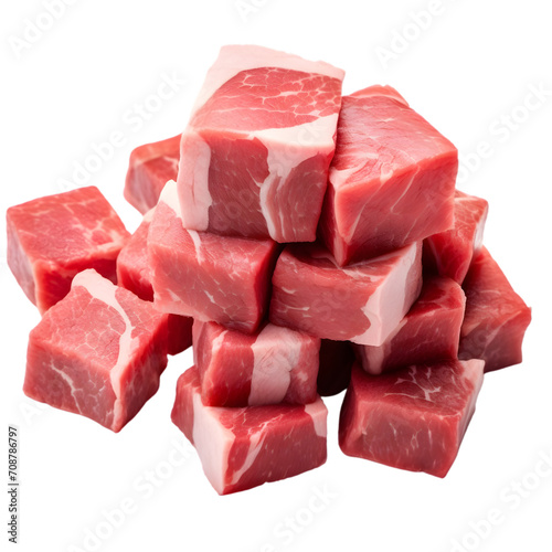 meat cubed on transparent background PNG image
