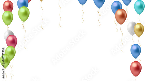 Festive Balloons real transparency. Vector illustration EPS 10