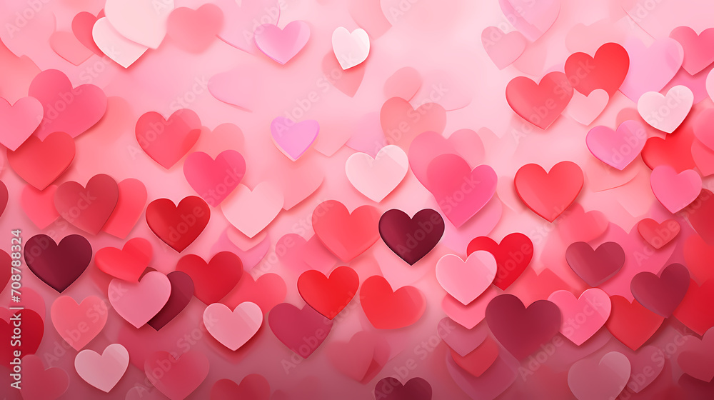 Vibrant Valentine's Day background, hearts background