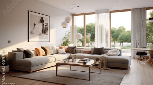 Interior design of modern elegant living room 