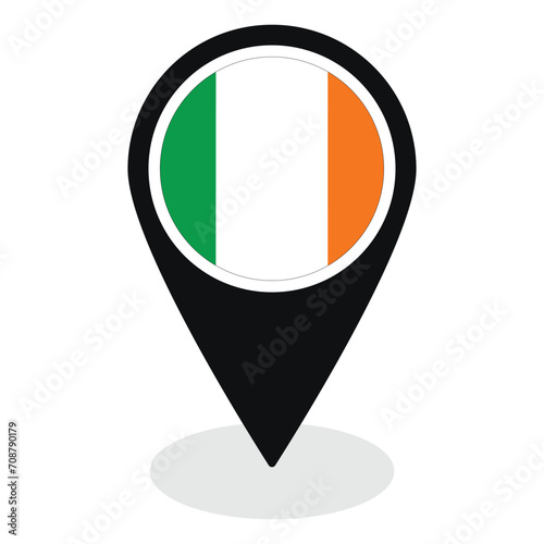 Free Download Ireland flag on map pinpoint icon isolated. Flag of Ireland - GFXLoad