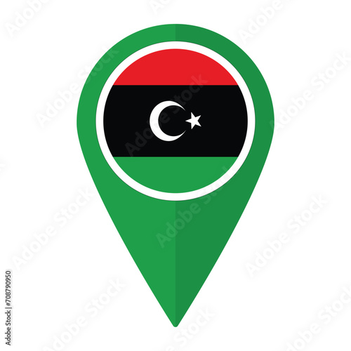 Free Download Libya flag on map pinpoint icon isolated. Flag of Libya - GFXLoad