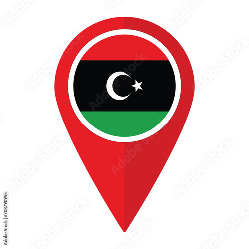 Free Download Libya flag on map pinpoint icon isolated. Flag of Libya - GFXLoad