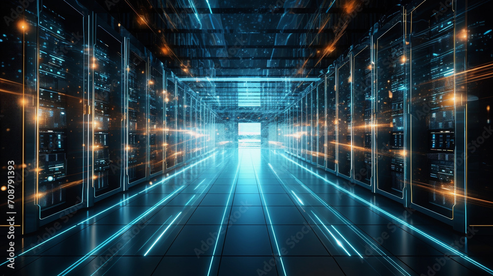 high tech supercomputer, data room, sci-fi, quantum computing , large corporate server room high tech supercomputer, data room, sci-fi, quantum computing , large corporate server room