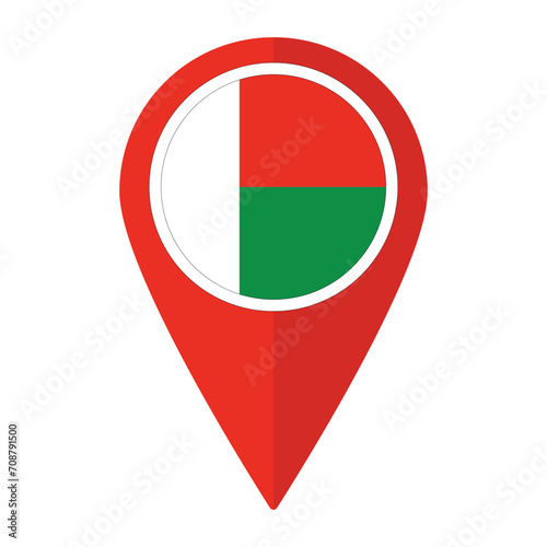 Free Download Madagascar flag on map pinpoint icon isolated. Flag of Madagascar - GFXLoad