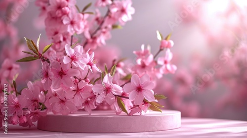 Podium in the background. Studio podium for product advertising. Stage stand. Blank podium. Display platform