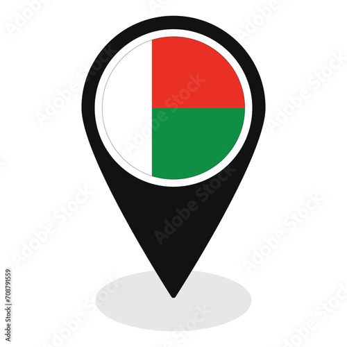 Free Download Madagascar flag on map pinpoint icon isolated. Flag of Madagascar - GFXLoad