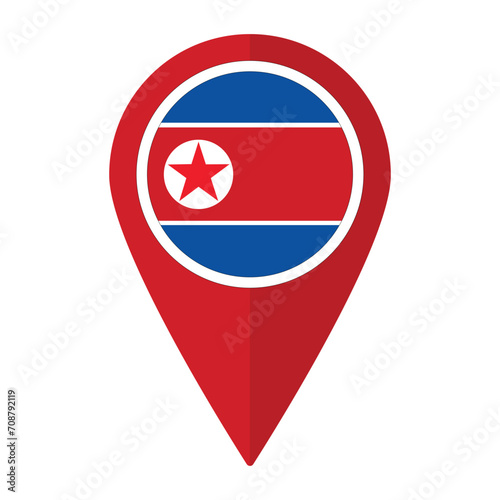 Free Download North Korea flag on map pinpoint icon isolated. Flag of North Korea - GFXLoad