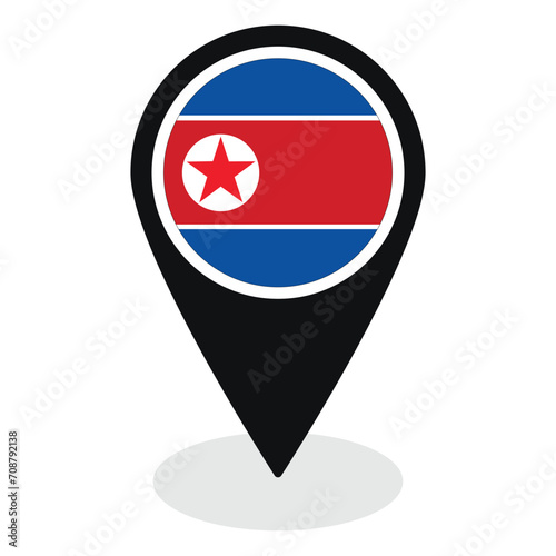 Free Download North Korea flag on map pinpoint icon isolated. Flag of North Korea - GFXLoad