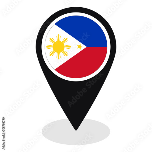Free Download Philippines flag on map pinpoint icon isolated. Flag of Philippines - GFXLoad