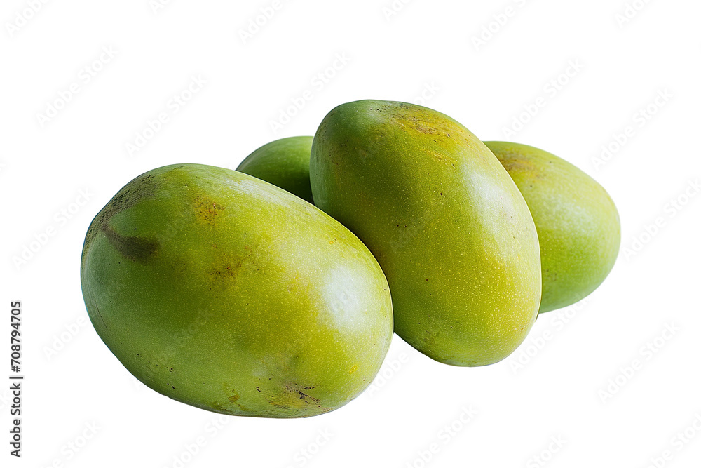 fresh green mangoes with leaves isolated on a white background PNG fresh green mangoes with leaves isolated on a white background PNG