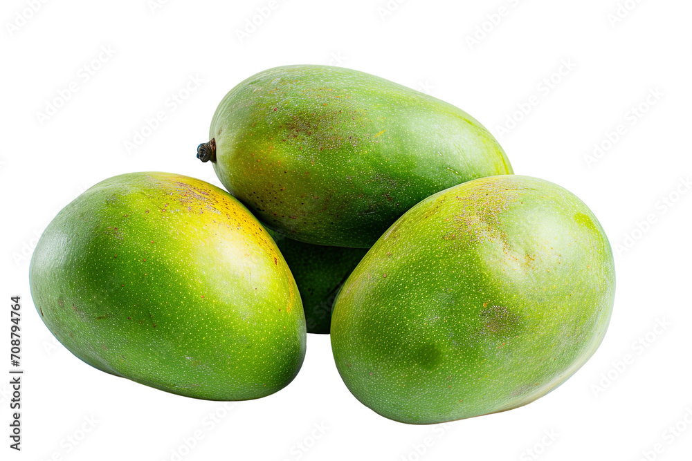 fresh green mangoes with leaves isolated on a white background PNG fresh green mangoes with leaves isolated on a white background PNG