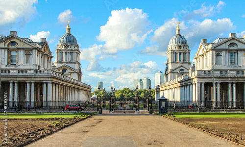 The view of the Old Royal Naval College in sunny days photo