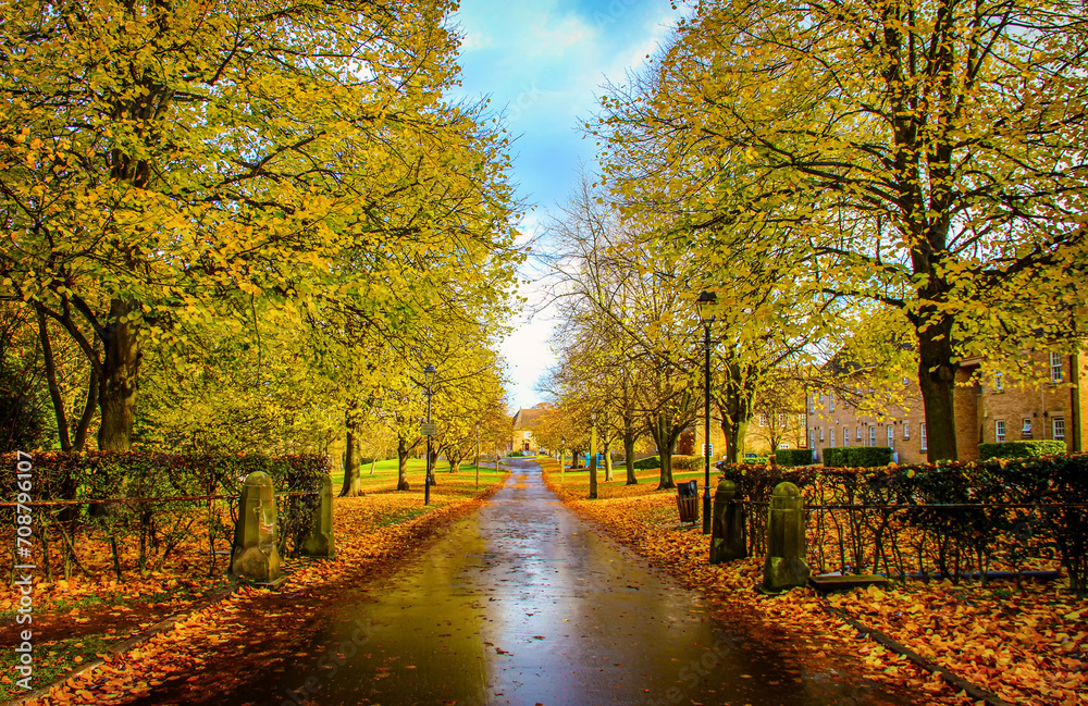 Fototapeta premium The view of the St Mary College of Durham University in autumn