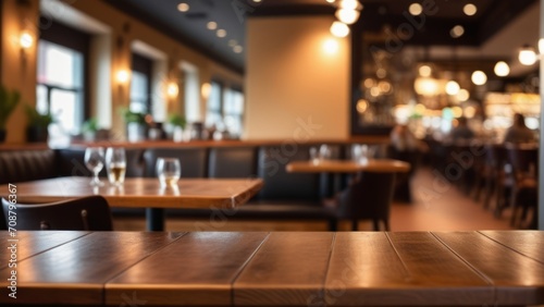 interior of a cafe with bokeh