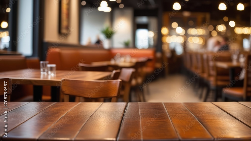 interior of a cafe with bokeh