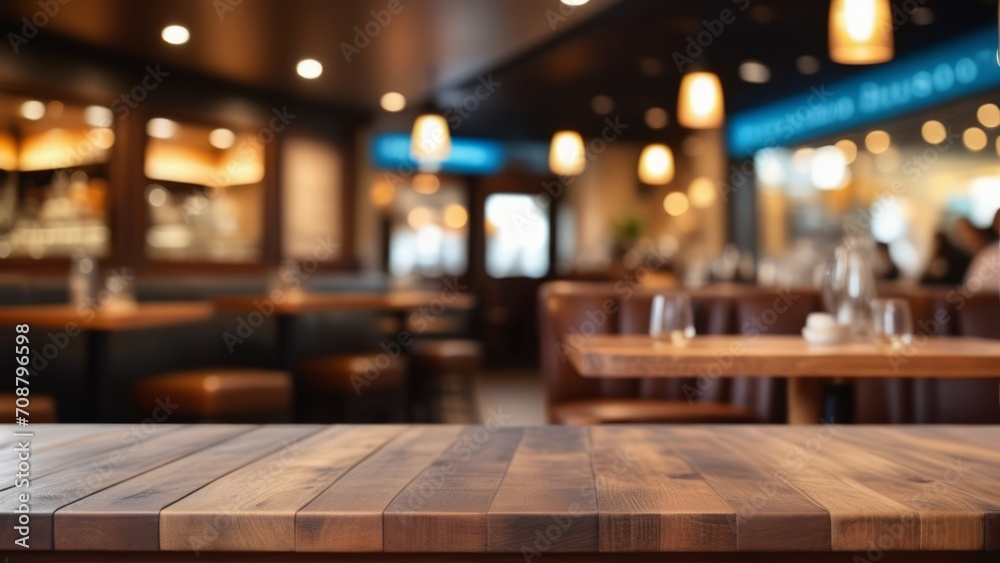 interior of a cafe with bokeh