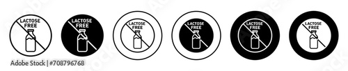 no lactose vector icon set collection. no lactose Outline flat Icon.