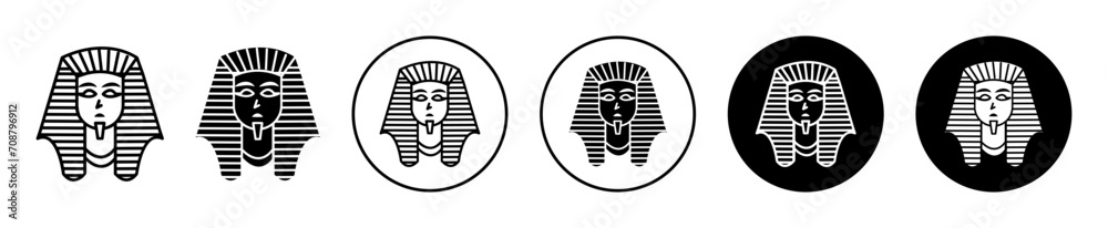 Egyptian pharaoh flat line icon set. Egyptian pharaoh Thin line ...