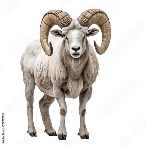 Dall sheep portrait isolated on transparent background