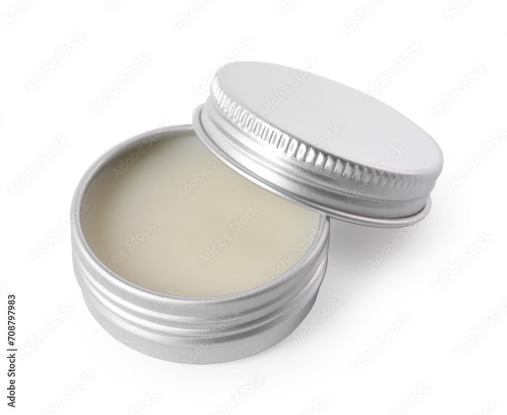One lip balm isolated on white. Cosmetic product One lip balm isolated on white. Cosmetic product