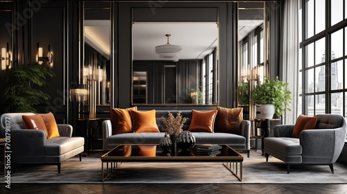 Scandinavian sophistication, interior style of modern living room  © john258