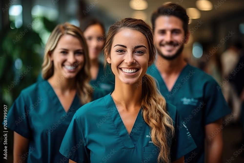Happy healthcare professionals posing for a photo