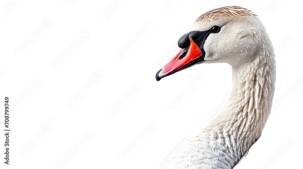 Fototapeta premium Graceful Solitude: Elegant Swan in Pose Isolated on Transparent Background