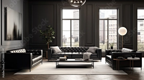 Interior of modern elegant living room 