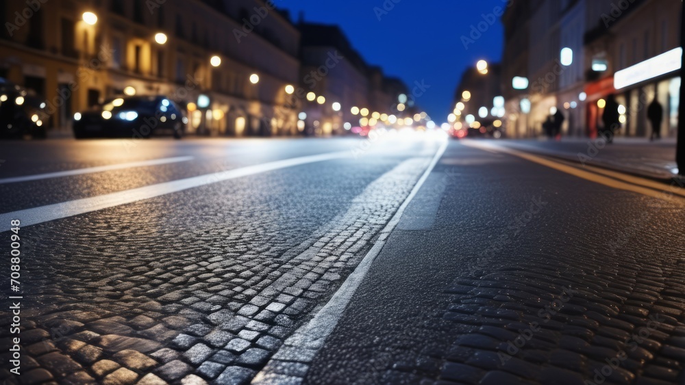 close up view of a street with bokeh