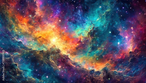 Space cloud start  wallpaper nebula-rich space with vivid colors and a tapestry of stars. The composition invites viewers