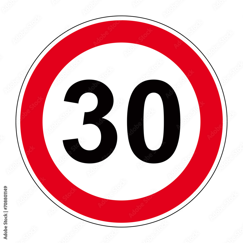 Panneau de limitation de vitesse à 30 Panneau de limitation de vitesse à 30