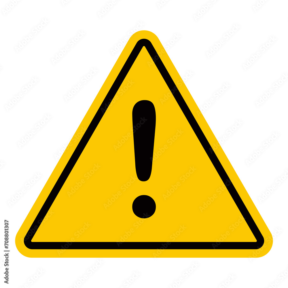 Panneau de danger temporaire. Triangle jaune avec point d'exclamation.
Panneau de danger temporaire. Triangle jaune avec point d'exclamation.