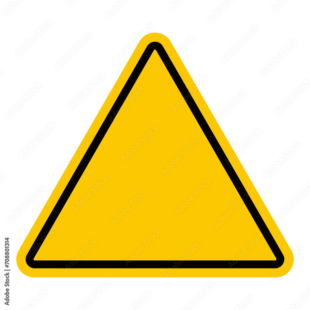 Panneau de danger. Triangle jaune vierge.
Panneau de danger. Triangle jaune vierge.