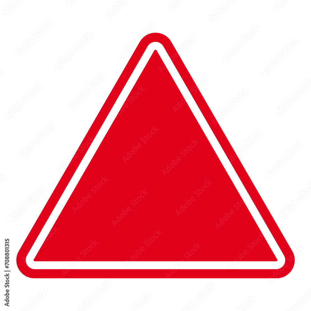 Panneau de danger. Triangle rouge vierge.
