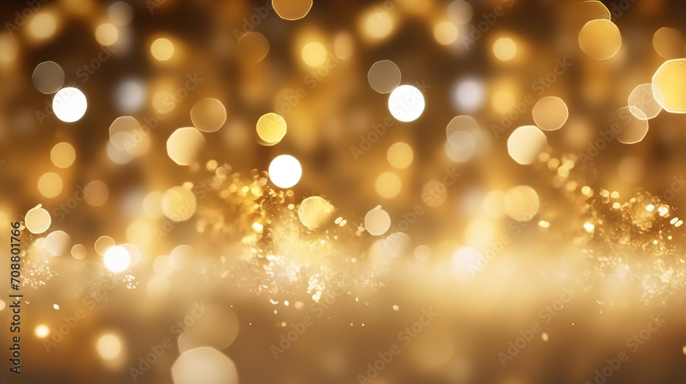 Abstract gold sparkles shiny defocused gold bokeh lights background Abstract gold sparkles shiny defocused gold bokeh lights background
