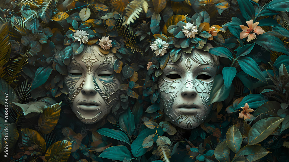 Masks featuring natural elements
