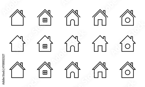 家のアイコンセット/住宅/住居/住まい/一戸建て/不動産/イラスト/ベクター