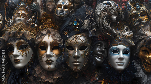 Masks representing different eras