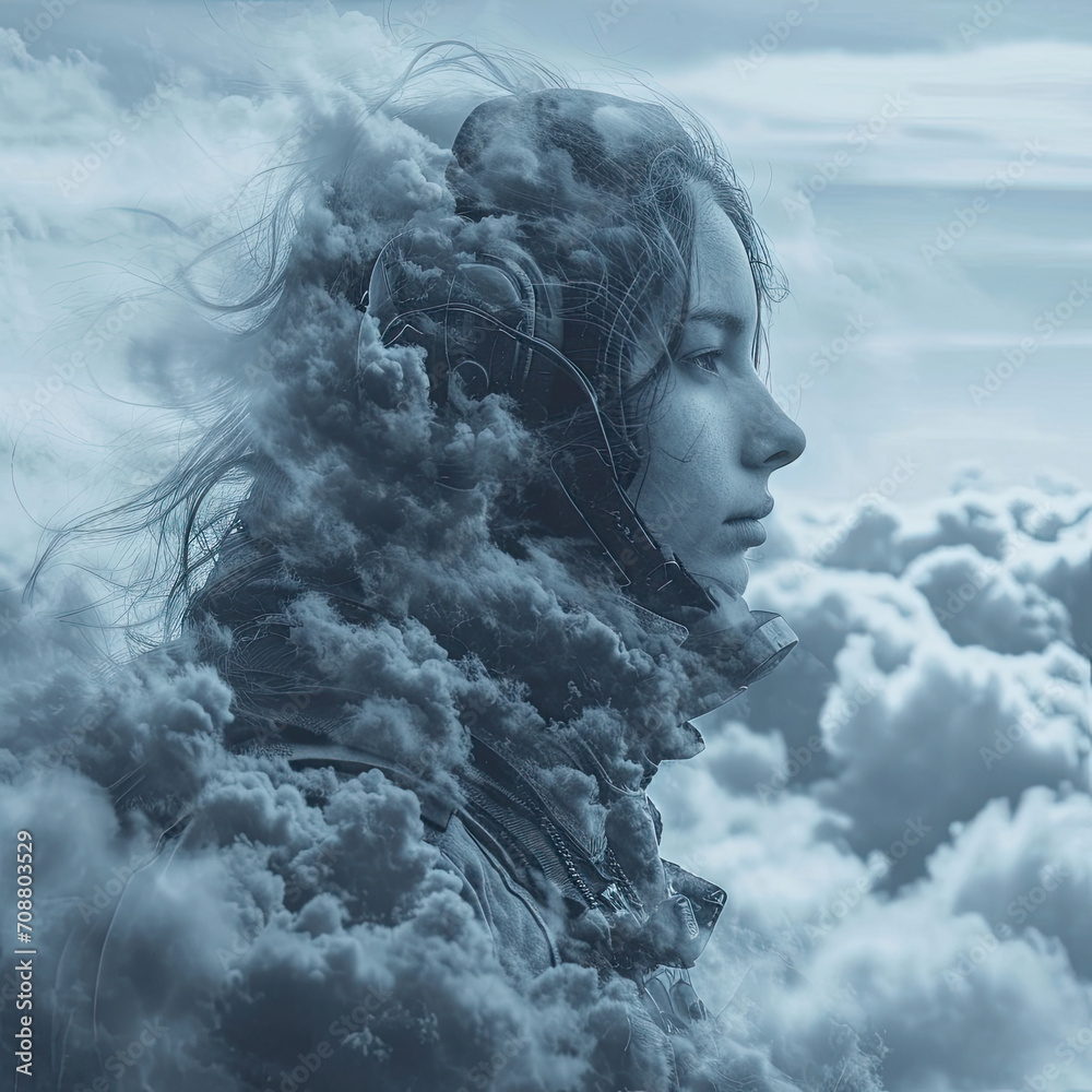 Sky High: Double Exposure of a Pilot Sky High: Double Exposure of a Pilot