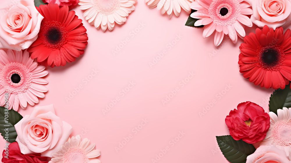Empty floral frame with copy space for greeting card or invitation design Empty floral frame with copy space for greeting card or invitation design