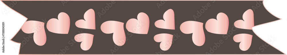 Heart washi tape on transparent background. Heart washi tape on transparent background.