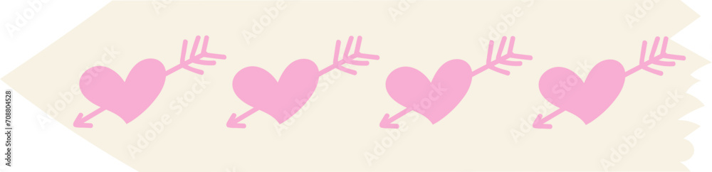 Heart washi tape on transparent background.
Heart washi tape on transparent background.