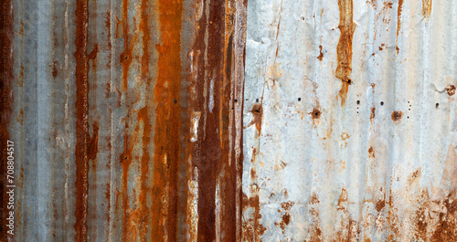 Old rusty zinc sheets for textured background.