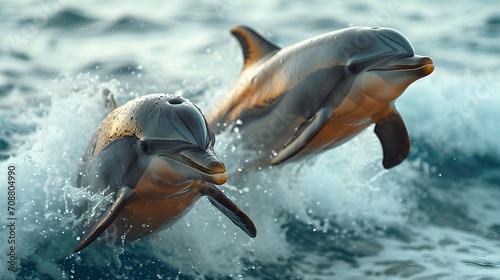 Joyful Leaps: Dolphins Leaping Out of the Water © Armen Y