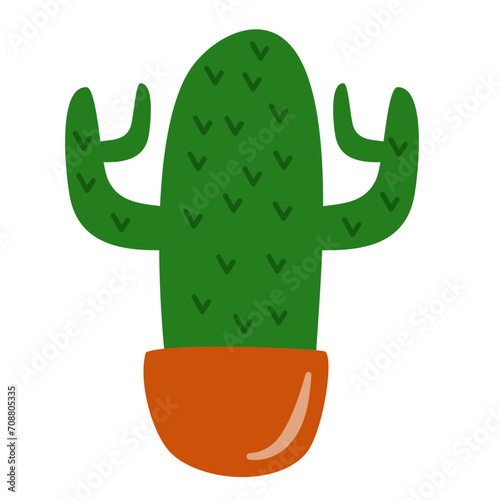 Cactus in Pot Vector Illustration 