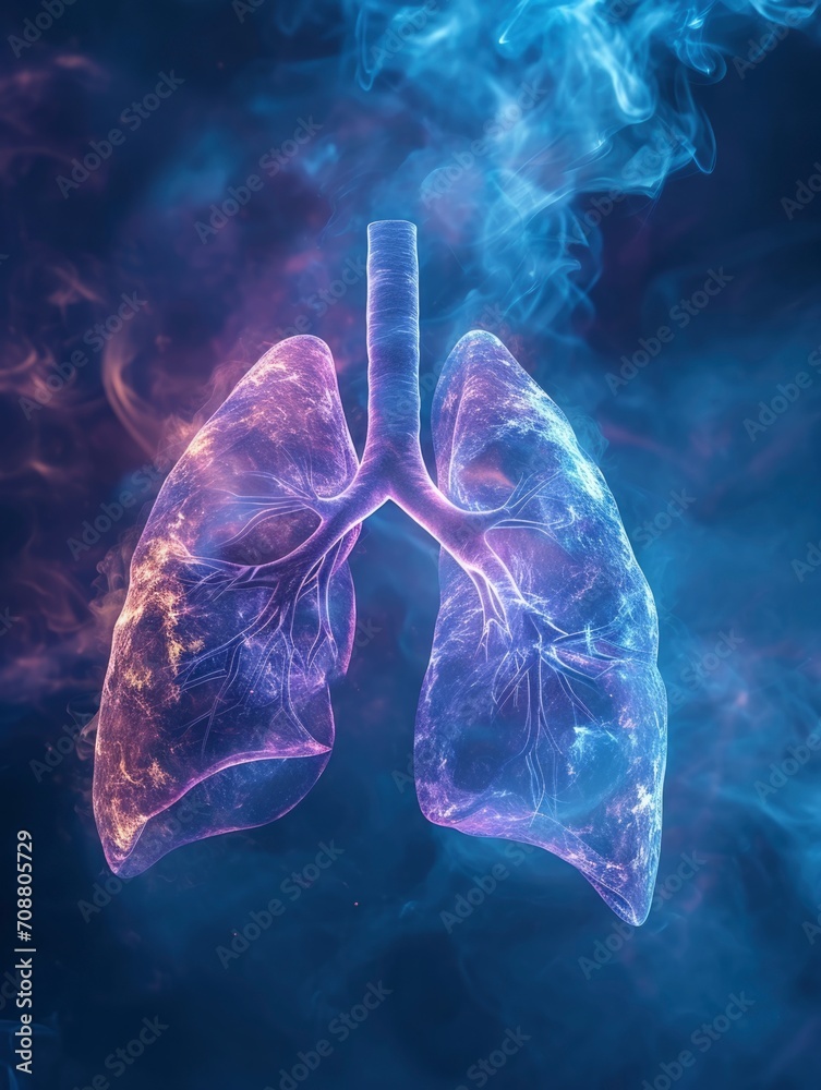 Photo illustration of lungs with smoke Photo illustration of lungs with smoke